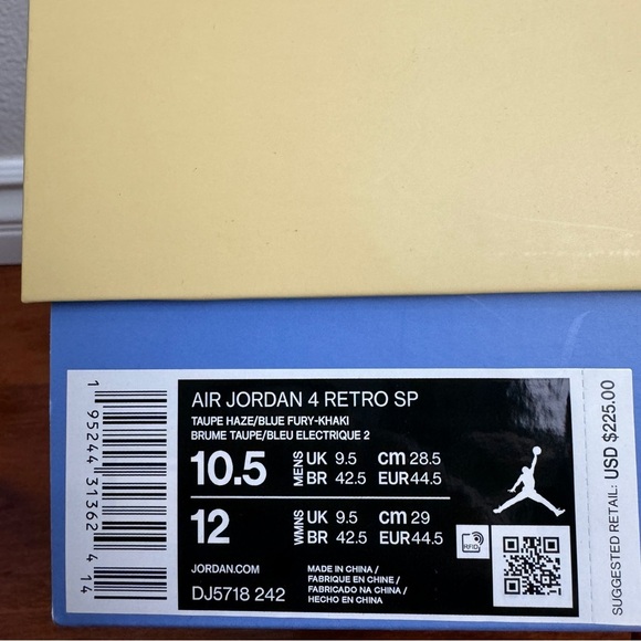 Jordan 4 Retro SP 30th Anniversary Union Taupe Haze Size 10.5 - Picture 8 of 8